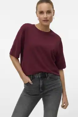 Wehkamp VERO MODA pullover donkerrood gebreid aanbieding