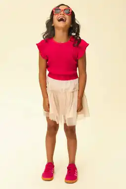 Wehkamp LOOXS little T-shirt rood rib gebreid aanbieding