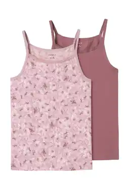 Wehkamp NAME IT KIDS singlet NKFSTRAP TOP - s/mauve (set van 2 paar) aanbieding