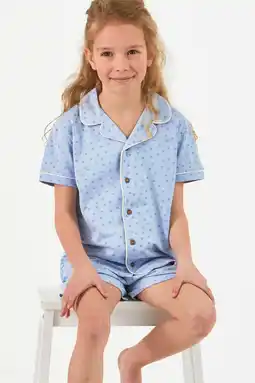 Wehkamp Little Label shortama met stippen blauw aanbieding