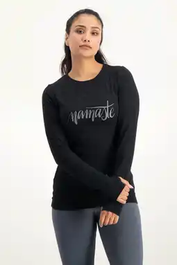 Wehkamp Urban Goddess yoga sportshirt Namaste zwart aanbieding