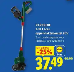 Lidl Parkside 2-in 1 accu oppervlakteborstel 20V aanbieding