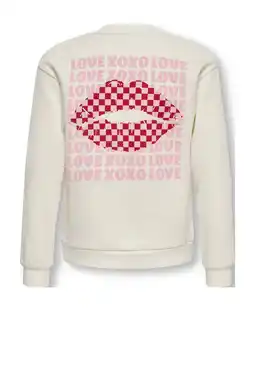 Wehkamp KIDS ONLY GIRL sweater met backprint ecru aanbieding