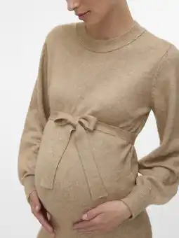 Wehkamp MAMALICIOUS zwangerschaps jurk gebreid beige aanbieding