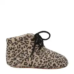 Wehkamp Mavies leren babyschoenen met panterprint beige aanbieding
