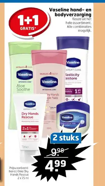 Trekpleister Vaseline hand- en bodyverzorging 2 stuks aanbieding