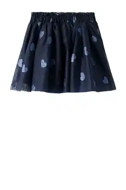 Wehkamp NAME IT MINI A-lijn rok met hartjes donkerblauw aanbieding