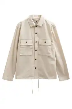 Wehkamp Anerkjendt overshirt met linnen beige aanbieding