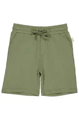 Wehkamp QPI regularwaist sweatshort groen met textuur aanbieding