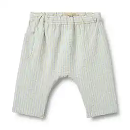 Wehkamp Wheat regularwaist gestreepte babybroek lichtblauw met textuur aanbieding