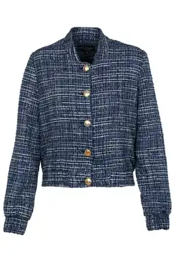 Wehkamp Elvira Collections bouclé bomberjack blauw aanbieding
