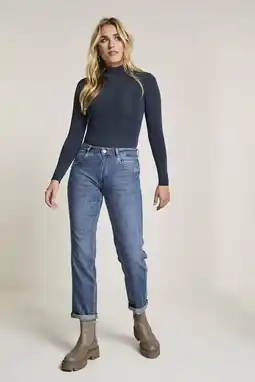 Wehkamp Para Mi highwaist straight leg jeans medium blue denim aanbieding