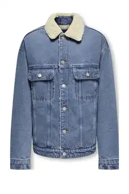 Wehkamp ONLY & SONS JUNIOR denim spijkerjas medium blue denim aanbieding