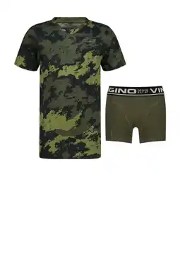 Wehkamp Vingino T-shirt + boxershort groen aanbieding