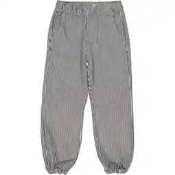 Wehkamp LEVV Little regular gestreepte casual broek donkerblauw aanbieding