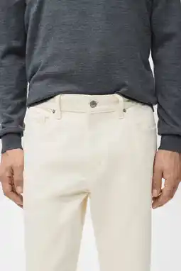 Wehkamp Mango Man tapered jeans ecru aanbieding