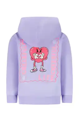 Wehkamp Little Cars hoodie met backprint lila aanbieding