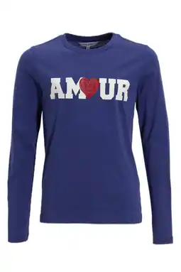 Wehkamp Anytime longsleeve met printopdruk paars aanbieding