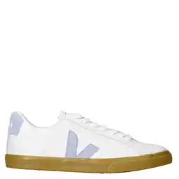 Wehkamp Veja Esplar Logo leren sneakers wit/lichtblauw aanbieding