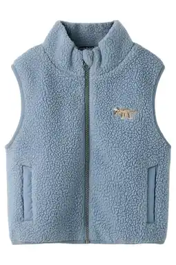 Wehkamp NAME IT MINI teddy bodywarmer grijsblauw aanbieding