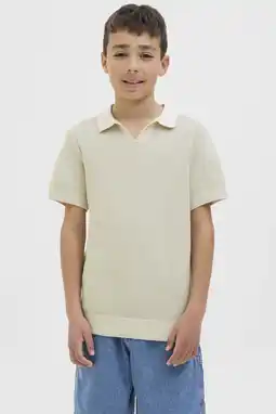 Wehkamp JACK & JONES JUNIOR polo lichtgrijs fijn gebreid aanbieding