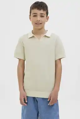 Wehkamp JACK & JONES JUNIOR polo lichtgrijs fijn gebreid aanbieding