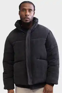 Wehkamp Redefined Rebel corduroy gewatteerde jas zwart aanbieding