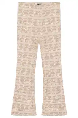 Wehkamp Daily7 regularwaist flared broek beige met textuur aanbieding