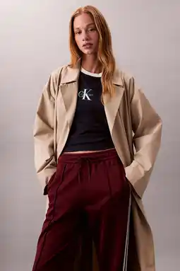 Wehkamp CALVIN KLEIN JEANS straight regularwaist sweatpants donkerrood aanbieding