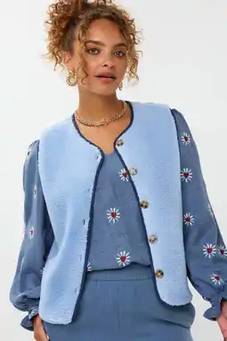 Wehkamp Ydence teddy gilet lichtblauw aanbieding