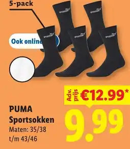 Lidl Puma sportsokken aanbieding
