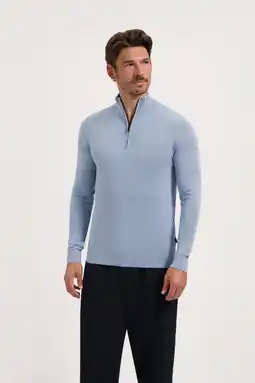 Wehkamp Saint Steve trui fijn gebreid Cas lichtblauw aanbieding