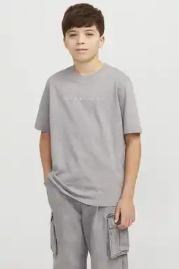 Wehkamp JACK & JONES JUNIOR T-shirt JJESTAR met tekst grijs aanbieding