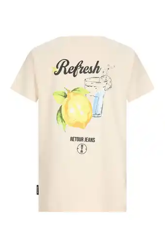 Wehkamp Retour Jeans T-shirt met backprint ecru aanbieding