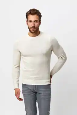 Wehkamp Profuomo gemêleerde trui off white aanbieding