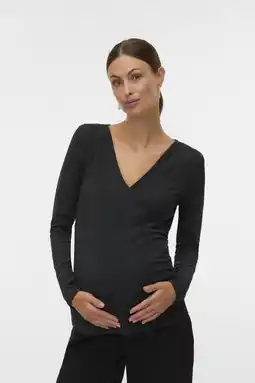 Wehkamp MAMALICIOUS zwangerschaps top zwart met glitter aanbieding