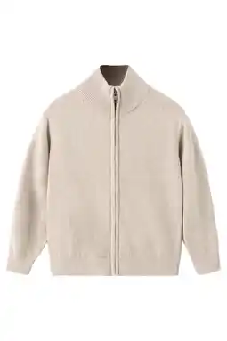 Wehkamp Mango Kids gebreid vest beige aanbieding