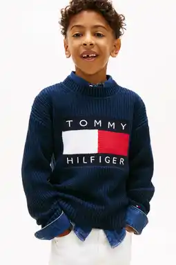 Wehkamp Tommy Hilfiger trui donkerblauw gebreid aanbieding