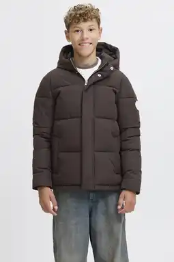Wehkamp JACK & JONES JUNIOR gewatteerde jas donkerbruin aanbieding