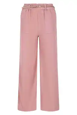 Wehkamp Like Flo corduroy wide leg casual broek roze aanbieding