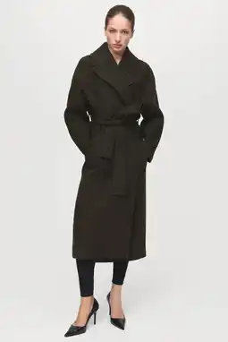 Wehkamp Mango wollen manteljas kaki aanbieding