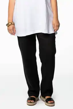 Wehkamp YOEK linnen loose fit broek zwart aanbieding