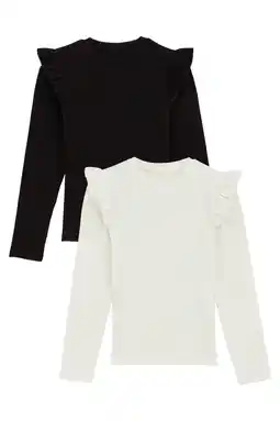Wehkamp WE Fashion longsleeve - zwart/wit (set van 2) aanbieding