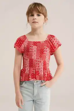 Wehkamp WE Fashion blousetop rood met textuur aanbieding