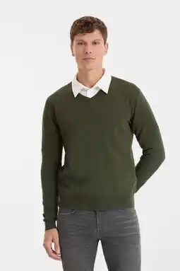 Wehkamp Anytime trui met V-hals khaki aanbieding