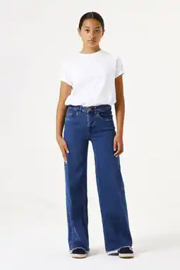 Wehkamp Garcia wide leg highwaist jeans dark blue denim aanbieding