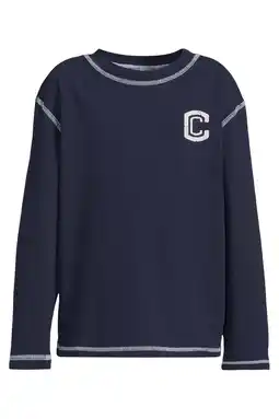 Wehkamp Coolcat relaxed overlock longsleeve met C logo Danny donkerblauw aanbieding