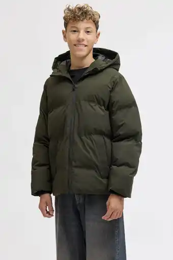 Wehkamp JACK & JONES JUNIOR gewatteerde jas donkergroen aanbieding