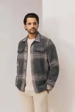 Wehkamp State of Art geruite overshirt grijsgroen aanbieding