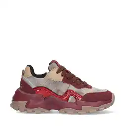 Wehkamp Vingino Monte Marina chunky suède sneakers aubergine aanbieding